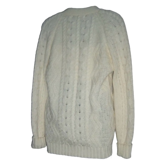 Vintage 70's Exclusive Imports Sweater Cardigan Prep School Academia Cable Knit - Picture 11 of 13